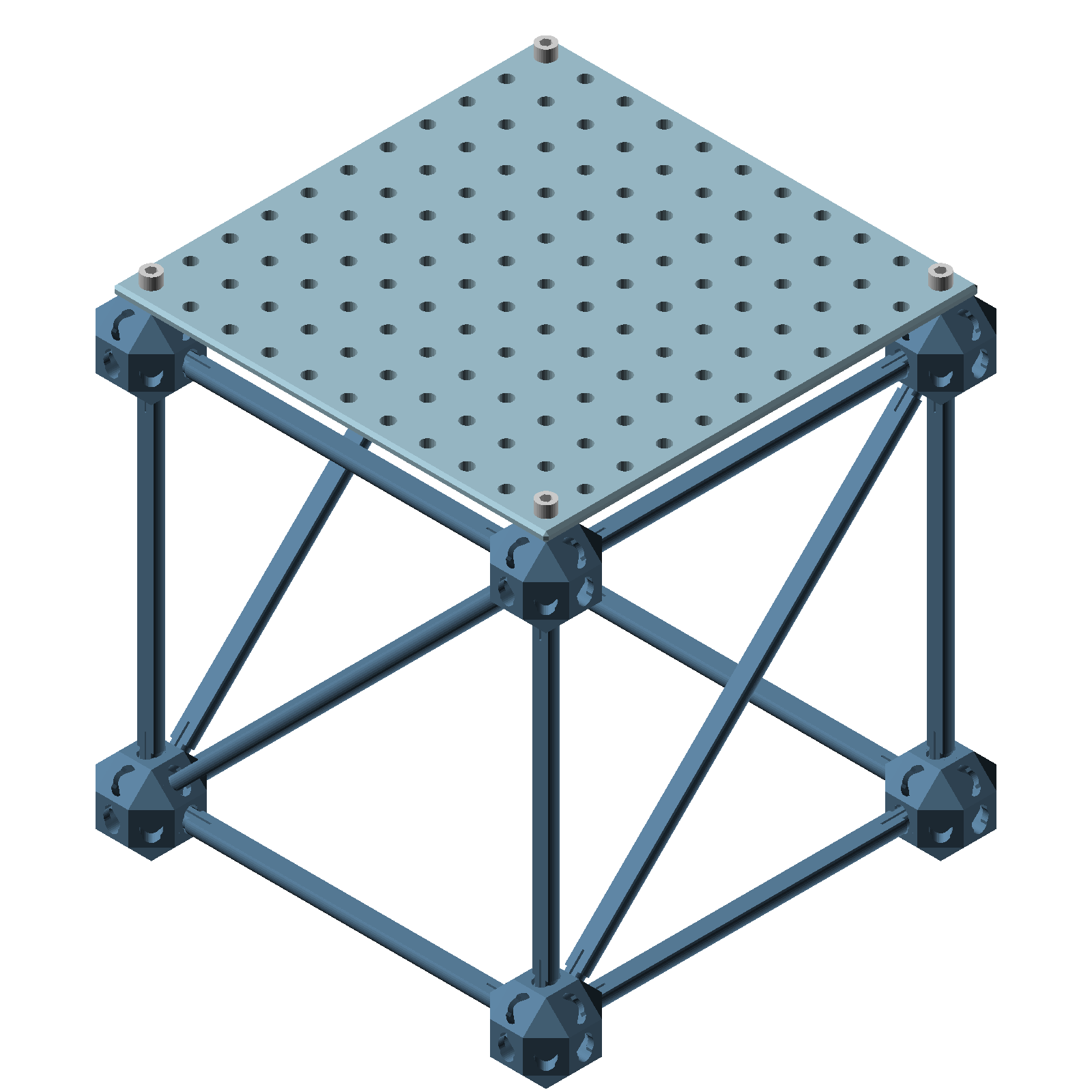 An 11 by 11 plate mounted on a truss unit
