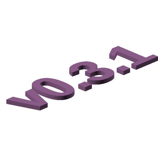 The prpol version number v0.3.1 in 3D text